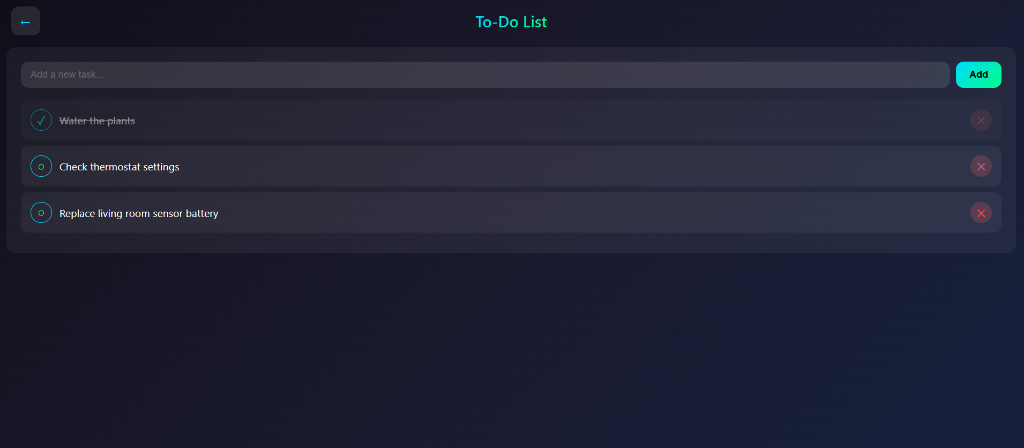 HomeHUB to-do list feature with task management